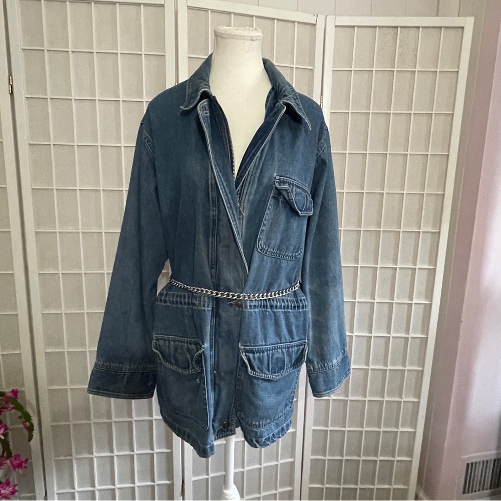 Vintage  Denim Jacket Faded Blue 100%cotton